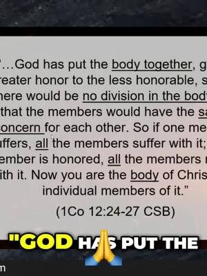There is no one person in the body of Christ greater than the other.